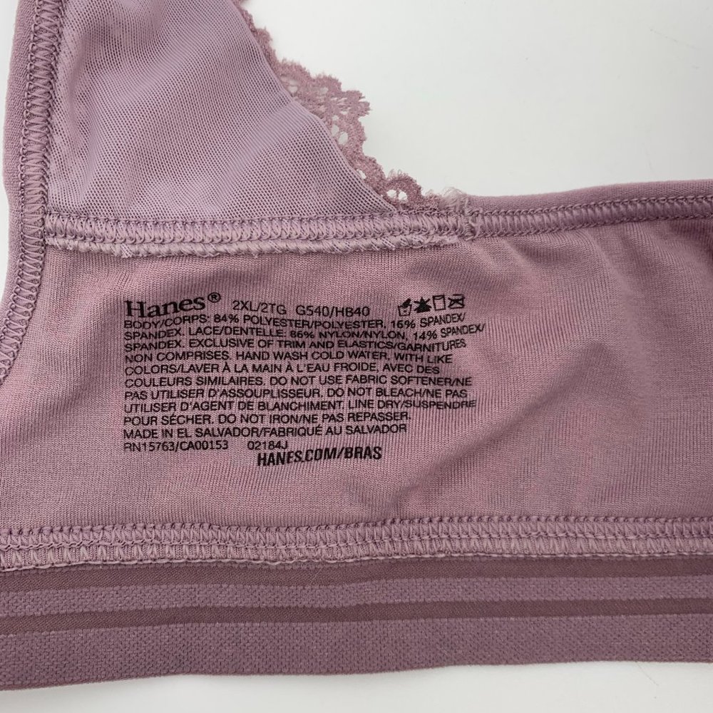 Hanes Heather Purple 2XL Bra, New - Picture 6 of 6